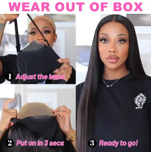Wear & Go Pre Plucked, Pre Bleached, Pre Cut 12 A Human Hair Wig