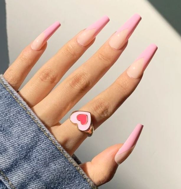 Pink Tips Press On Nails
