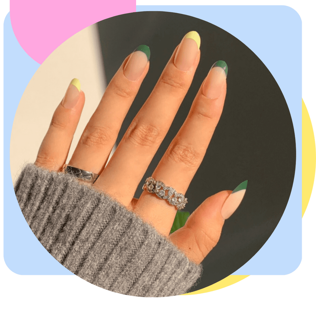 green nail tips