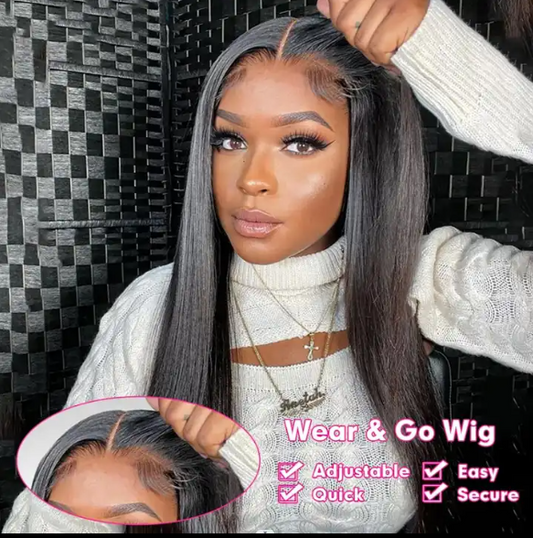 Wear & Go Pre Plucked, Pre Bleached, Pre Cut 12 A Human Hair Wig