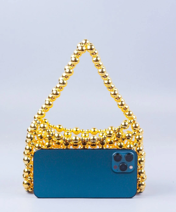 Mini Beaded Hallow Bag with a phone