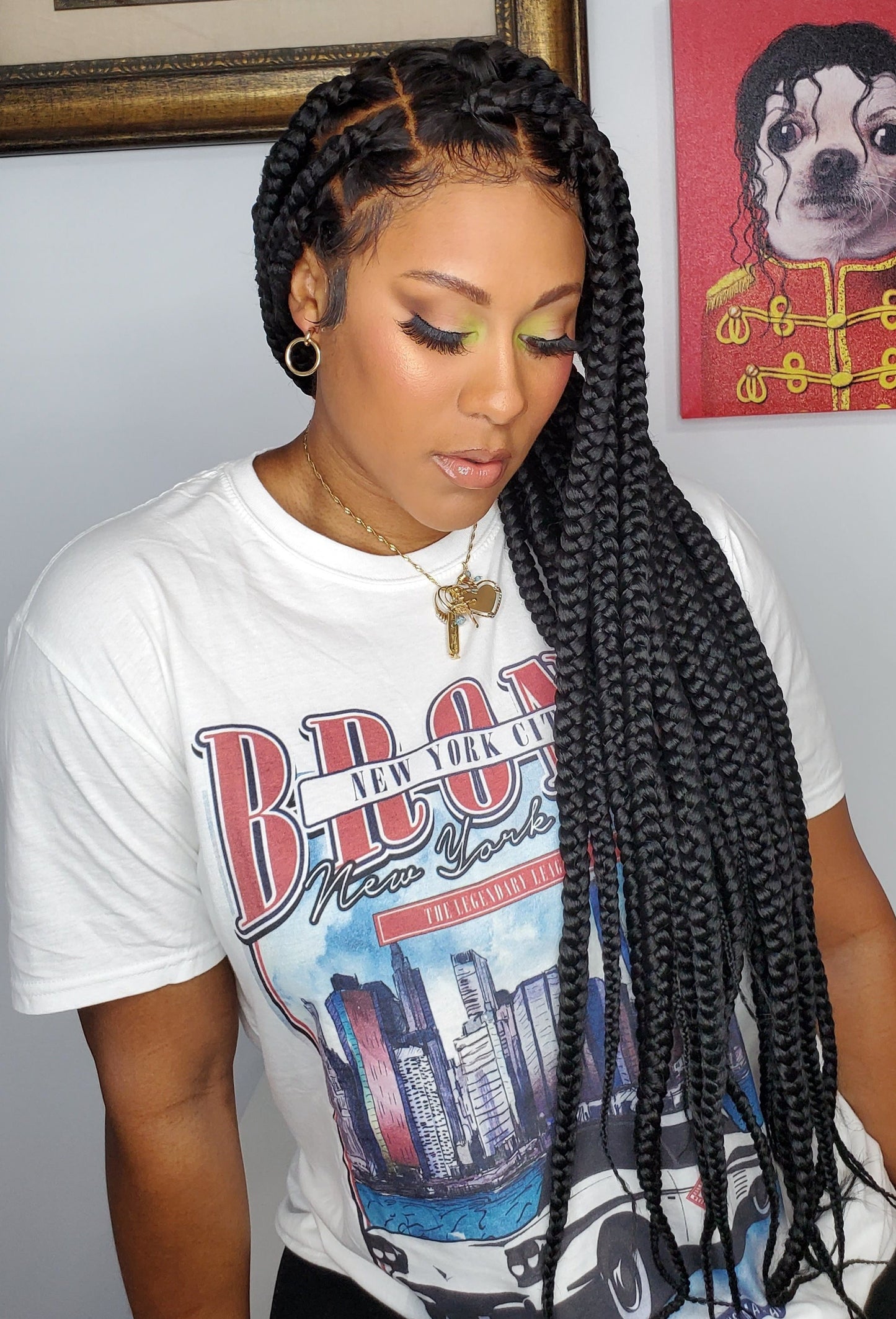 LARGE BOX BRAID FULL LACE WIG