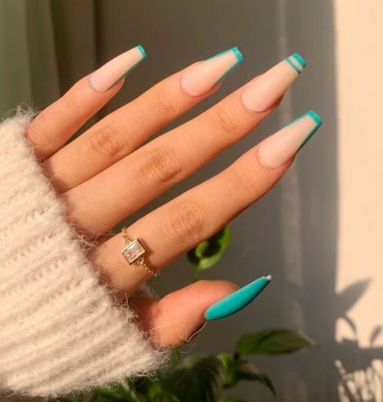 Green Tips Press On Nails